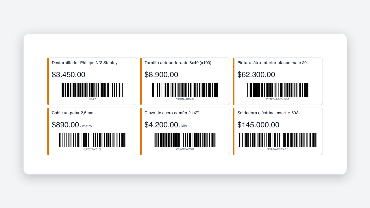 Vista de: Etiquetas nuevas: con nombre, precio y código prolijo